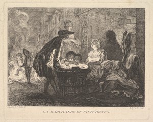 栗の売り手、栗の売り手、1762年。 作： Chevalier de Parlington