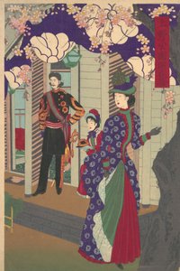 上野公園の桜並木 上野公園開化図, 1888., 1888.