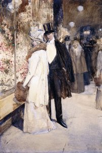 新年のノクターン、ニューヨーク 作： Childe Frederick Hassam