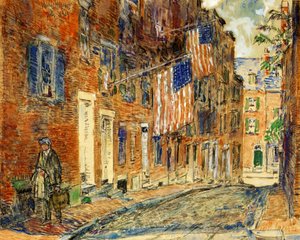どんぐり通り、ボストン 作： Childe Frederick Hassam