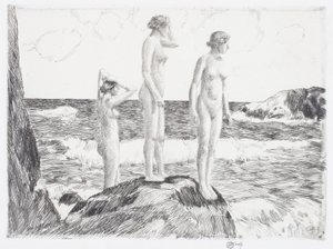 深海浴 作： Childe Frederick Hassam