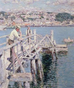 ドックシーン、グロスター 作： Childe Frederick Hassam