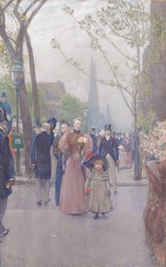 5番街、1890年頃（紙に水彩） 作： Childe Frederick Hassam