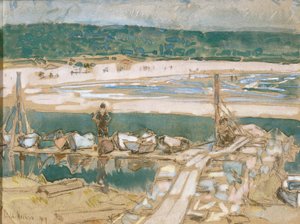 グッド ハーバー ビーチ、グロスター 作： Childe Frederick Hassam