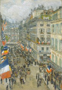 7 月 14 日、ドヌー通り 作： Childe Frederick Hassam