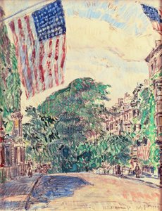 マウント ヴァーノン ストリート、ボストン 作： Childe Frederick Hassam