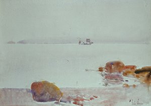 海景（紙に水彩） 作： Childe Frederick Hassam