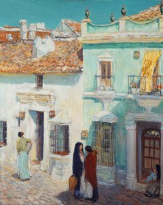 ストリート シーン、ラ ロンダ、スペイン 作： Childe Frederick Hassam
