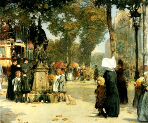ストリート シーン、パリ 作： Childe Frederick Hassam