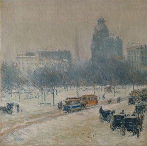 ユニオンスクエアの冬 作： Childe Frederick Hassam