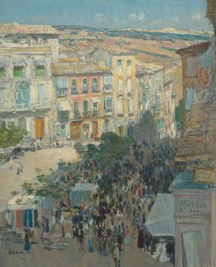 南フランスの都市の眺め 作： Childe Hassam