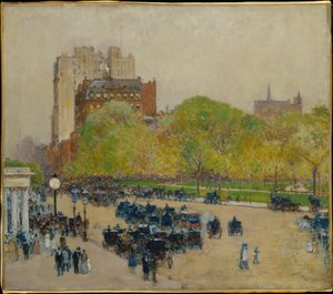 都心の春の朝 作： Childe Hassam