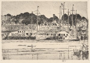 グロスター、インナー ハーバー、1919 年 作： Childe Hassam