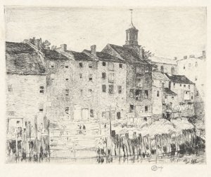 古い倉庫、ポーツマス 作： Childe Hassam