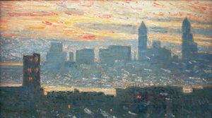 マンハッタンの夕日 作： Childe Hassam