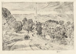 バーモント ビレッジ、1923 年 作： Childe Hassam