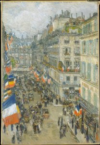 7月14日、ドーノ通り、1910年 作： Childe Hassam