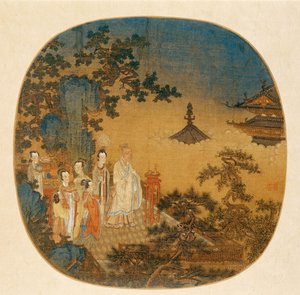 香の儀式、14世紀。 作： Chinese Master.