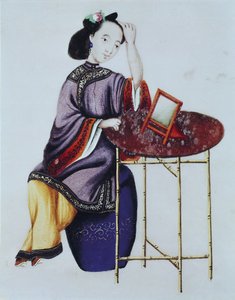 乾隆期（1736-96）、髪を整える中国人女性 作： Chinese School