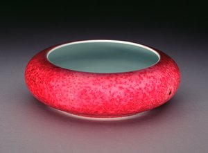 中国の磁器の桃の花釉薬筆洗い機（磁器）