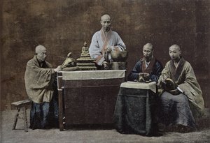中国の青銅のグループ。 Gilotによる彫刻と印刷。 1896年、中国の学校（19世紀） 作： Chinese School