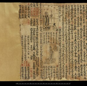 年鑑、敦煌莫高（紙にインク） 作： Chinese School
