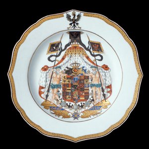 武装ディナープレート、乾隆期（1736-95）c.1755（磁器）