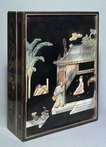 ボックス、18世紀（石鹸石象嵌の漆） 作： Chinese School
