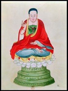 蓮の花に座った仏像（紙にトイレ） 作： Chinese School