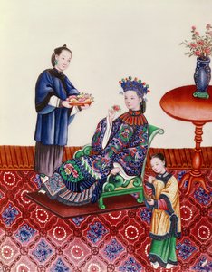 花の香りがするエレガントな中国女性（ガッシュ） 作： Chinese School