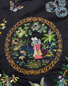 刺繡されたミントブルーのハンブルーの女性の非公式のオーバーコート、ワイタオ、19世紀の第3四半期 作： Chinese School