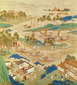 皇帝ホイ・ツング（r.1100-26）は、中国皇帝の歴史（絹の色）から、ピアスや奇妙な形の木を輸送