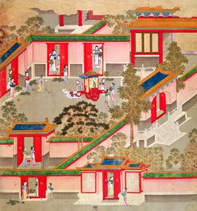 中国の皇帝の歴史から彼の宮殿を離れて、ウーティ皇帝（紀元前156-87年、r.141-87紀元前）（絹の色）