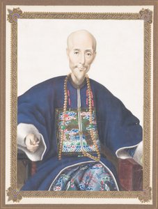 ハウクアの額入りの肖像画 作： Chinese School