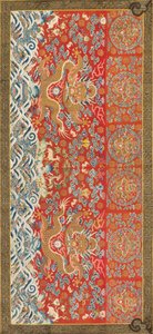 ぶら下げ（ドラゴンのデザイン）、1736-95（シルク）
