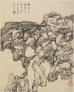 ランドスケープ（紙にインク） 作： Chinese School
