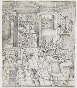 金持ちの家のラザロ、Giulio Alenis Tianzhu jiangsheng zhuxiang jingjie（肉に転生した天主の図解された歴史）、フー・ジンジャン教会 作： Chinese School