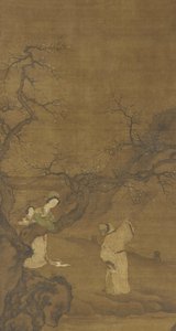 梅の花を楽しむ男女明または清朝、15〜18世紀