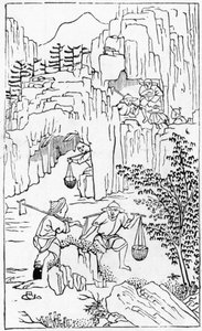 中国の製造の一連のイラストからの白土の採掘（シリーズ全体については384116および384117を参照） 作： Chinese School