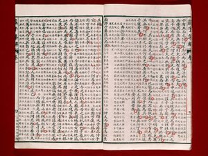 荘子の詩集のページ（紙にインク 作： Chinese School