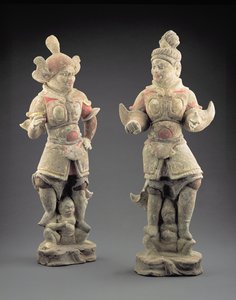 ロカパラのペア、唐王朝（618-907）（陶器）