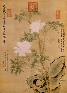牡丹と岩、1893 作： Chinese School
