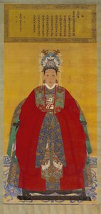 李マダムの肖像、1535年（絹の掛け軸のインクと色） 作： Chinese School