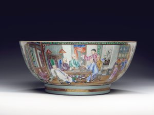 希少で巨大なパンチボウル、1775年頃