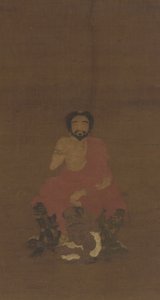 釈迦牟尼は3人の悪魔のような生き物、おそらく元祖明代の14世紀から15世紀に着席