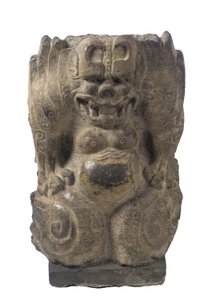 河北省守護悪魔、分割期間、550〜577年（暗い石灰岩） 作： Chinese School