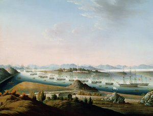 ワンポアの眺め、1840年頃 作： Chinese School