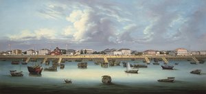 上海の外灘の眺め、1855年頃 作： Chinese School