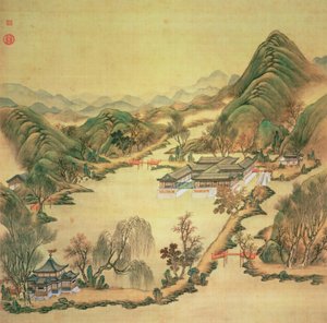 北京の夏の宮殿の眺め（シルクの色） 作： Chinese School