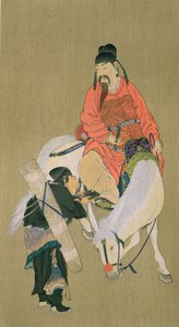 幸運の神、ウェンチェンシン、イラスト、The Kokka誌、日本、1900-01年に発行 作： Chinese School